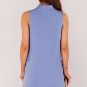 Longline Sleeveless Shirt – Blue