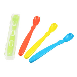 Re-Play Infant Spoons 4 Pack + Bonus Travel Case – Green/Sky Blue/Red/Yellow