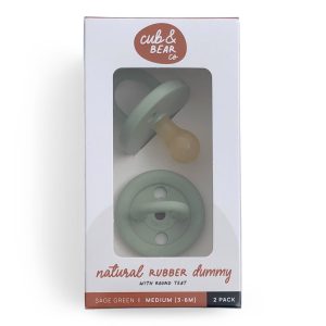 Sage Green Natural Rubber Dummy | Cub & Bear Co