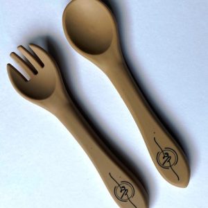 Silicone Spoon & Fork Set – Mocha