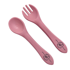 Silicone Spoon & Fork Set – Berry