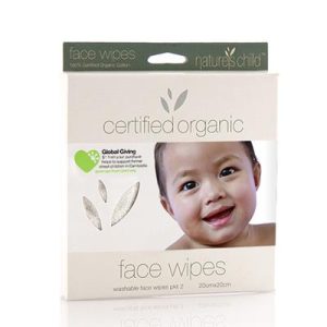 Nature’s Child Certified Organic Cotton Face Wipes – 2 Pack