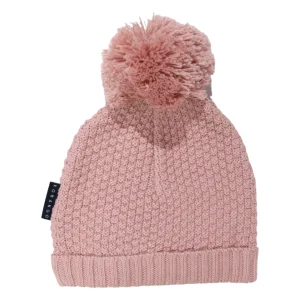 Korango Textured Knit Beanie – Dusty Pink