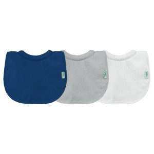 Green Sprouts – Stay dry Milk Catcher Bibs – Blue/Grey (3pk) 0 -6 months