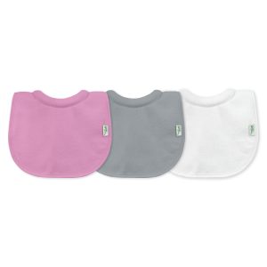 Green Sprouts – Stay dry Milk Catcher Bibs – Pink/Grey/White (3pk) 0 -6 months