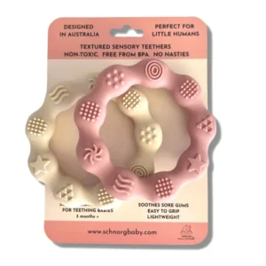 Schnorg Baby Teethers Two Pack – Peaches and Cream