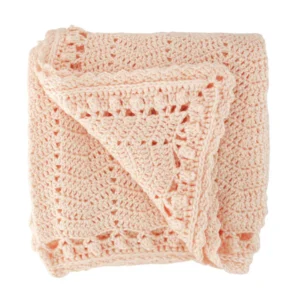 O.B Designs – Handmade Crochet Baby Blanket – Peach