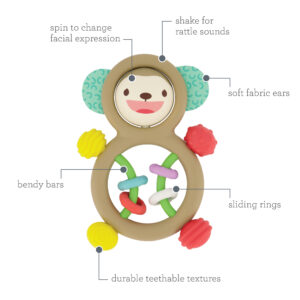 Infantino Busy Lil Sensory Rattle – Monkey