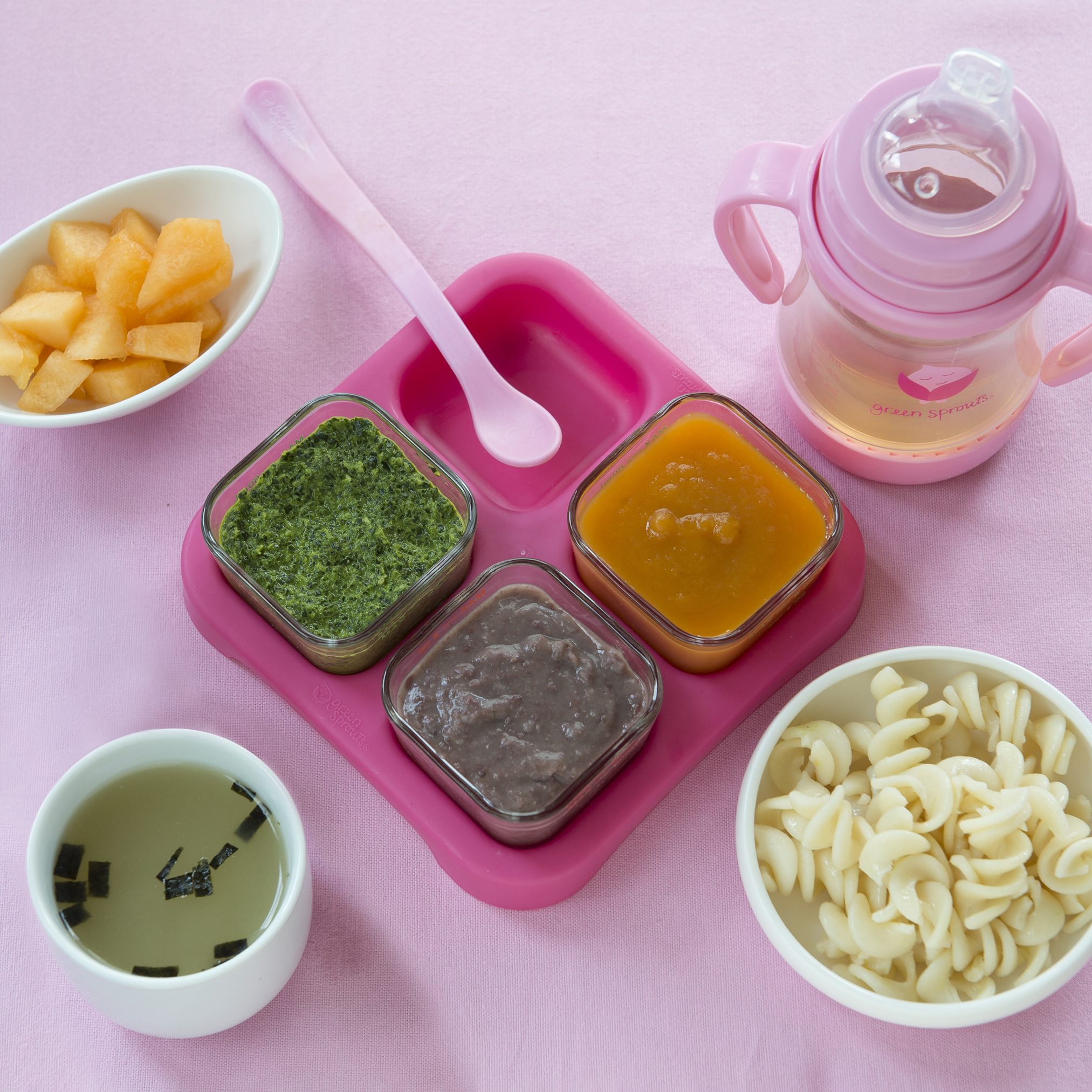 Green Sprouts Fresh Baby Food Glass Cubes (2oz/4pk)-Pink - Image 3