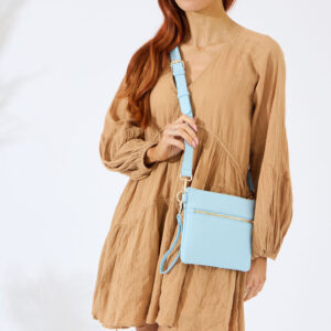 Nakoa The Label Vegan PU Leather Arizona Crossbody – Light Blue