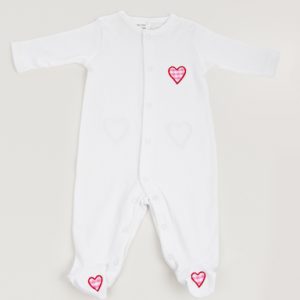 4 Little Ducks – Baby Girl’s Romper with Pink Gingham Hearts