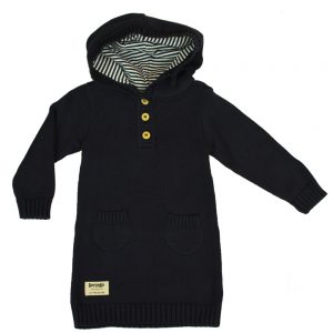 Korango – Girl’s Winter Knit Hooded Dress – Navy – Size 4