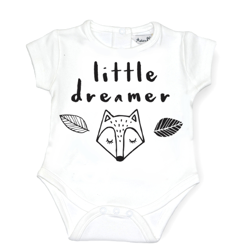 Little Dreamer White Organic Bodysuit Onesie - Size 000