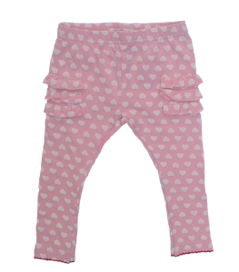 MiniFin Baby Girl’s Heart Ruffle Leggings