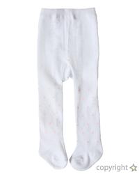 Max & Tilly Fluffy Spot Tights~~WHITE