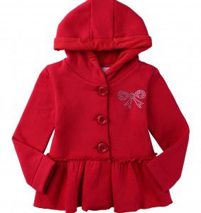 Girl’s Funky Babe Red Bow Hooded Jacket