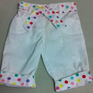 Minoti – Baby Girls Cropped White Pant  Size 12-18 Months