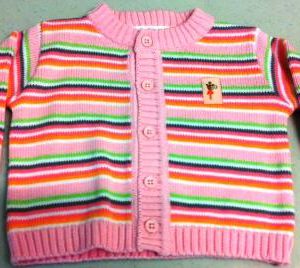 Little Bundles By Kaboosh – Baby Girls Pink Stripe Knit Cardigan